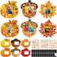 Blosssound 24 Sets Thanksgiving Fall Picture Frame Craft Kits Thanksgiving DIY Photo Frames with Stickers Pumpkin Photo Autumn G