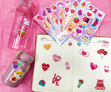 24 Sheets Valentine'S Day Stickers For Water Bottles Heart Stickers For Kids Valentine'S Day Gifts For Her Valentine'S Day School Activity Games Party Favors