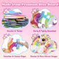 Unicorn Floor Puzzles For Kids Ages 4-6 & 3-8, Unicorn Toys For Girls Age 4-6, 45-Piece Blue Cardboard Shimmery Jigsaw Puzzles F
