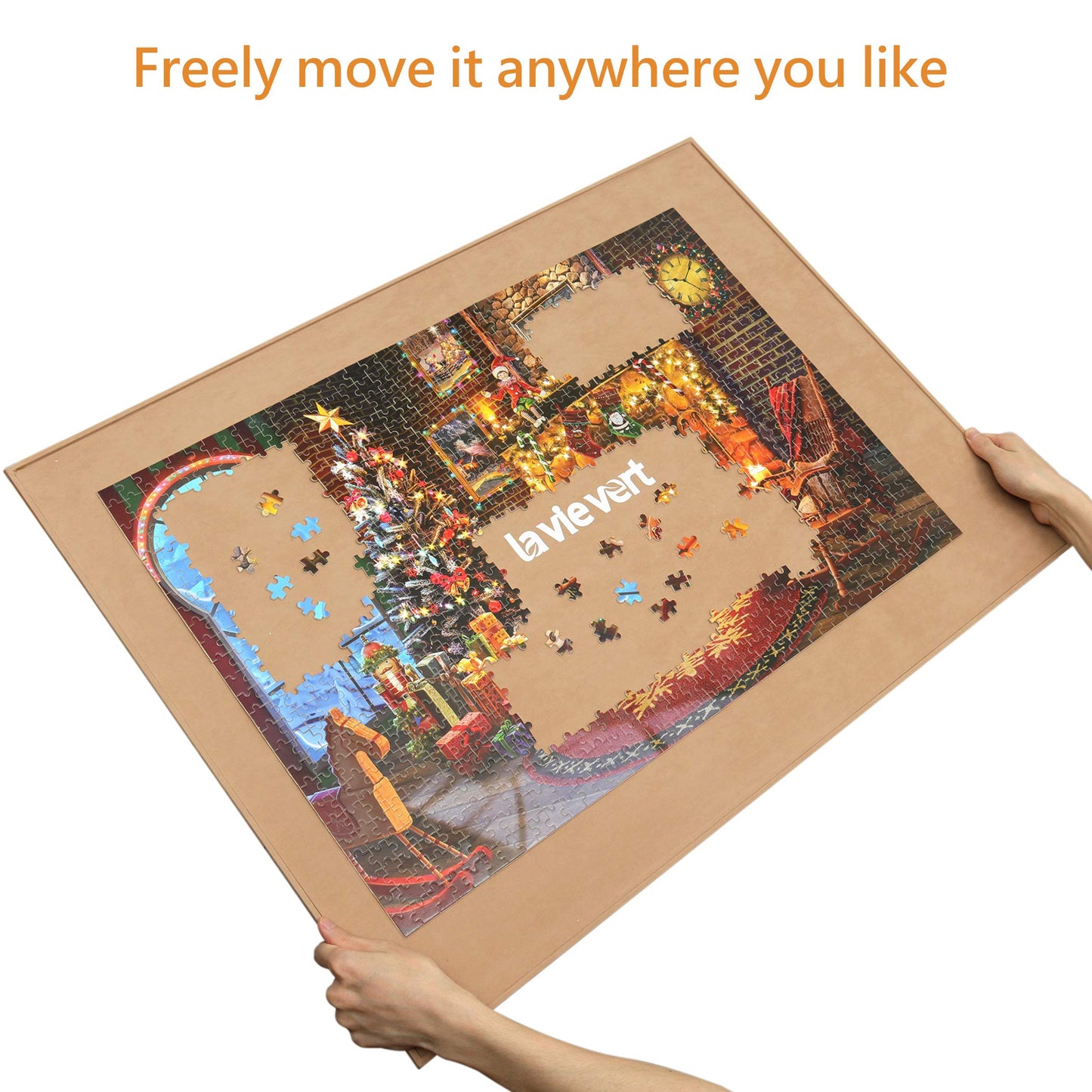 Lavievert Wooden Jigsaw Puzzle Board Portable Puzzle Plateau For Puzzle Storage Puzzle Saver, Non-Slip Surface, Fits Up To 1500