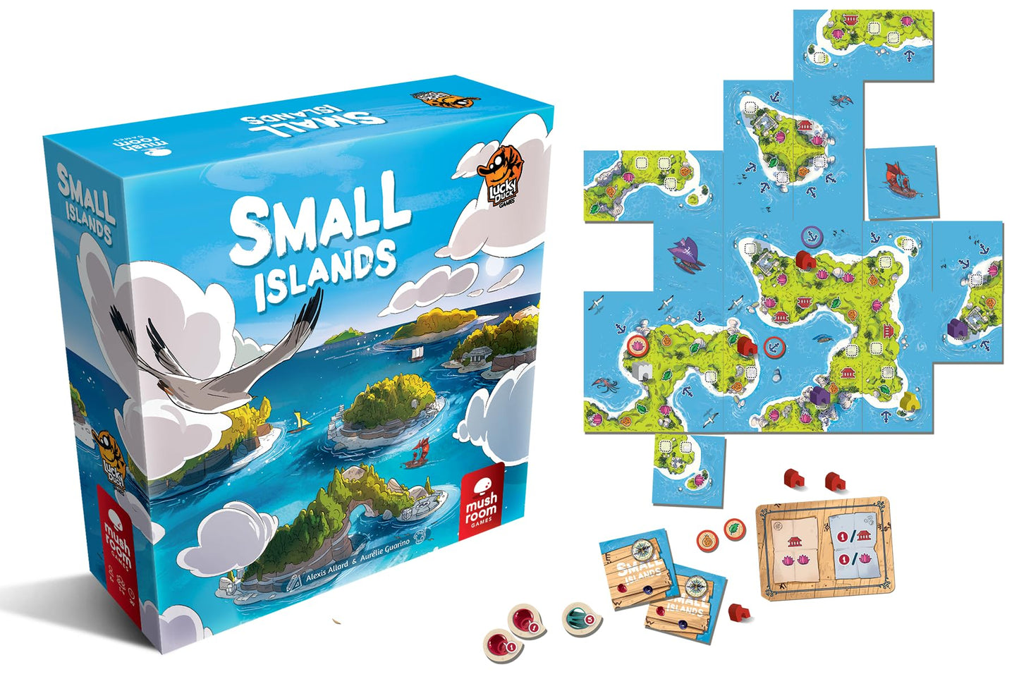 Lucky Duck Games Small Islands Board Game - Tile Placement Strategy for 1-4 Players, Ages 8+, Cardboard, Multicolor