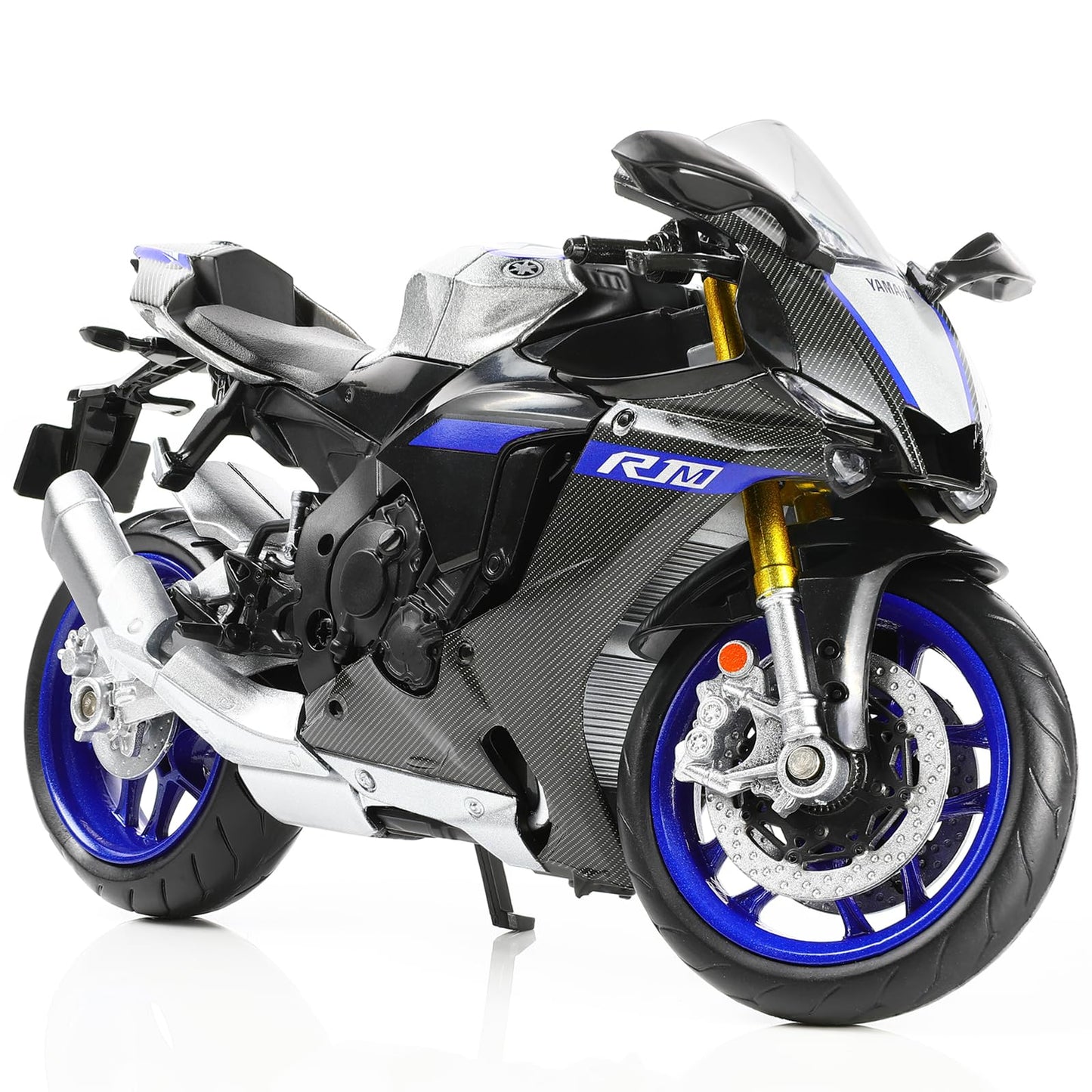 Risopen 1:12 Motorcycle Model For Yamaha Yzf-R1M 1000R Alloy Diecast Motorcycle Model Toy Mini Moto Gift(Silver)