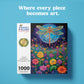 Cross & Glory 1000 Piece Jigsaw Puzzle - Lunar Symphony Dragonfly, 20x27 Inches, Durable Cardboard, Vibrant Nighttime Artwork