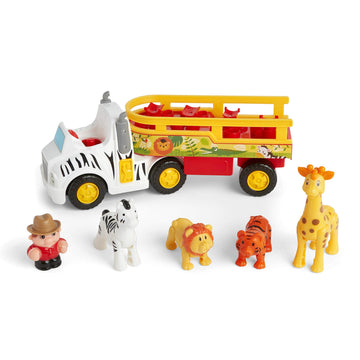 Kidoozie Animal Adventure Truck, Makes Animal Sounds, Includes 4 Poseable Animals, Promotes Language Skills, for Children 12 Mon