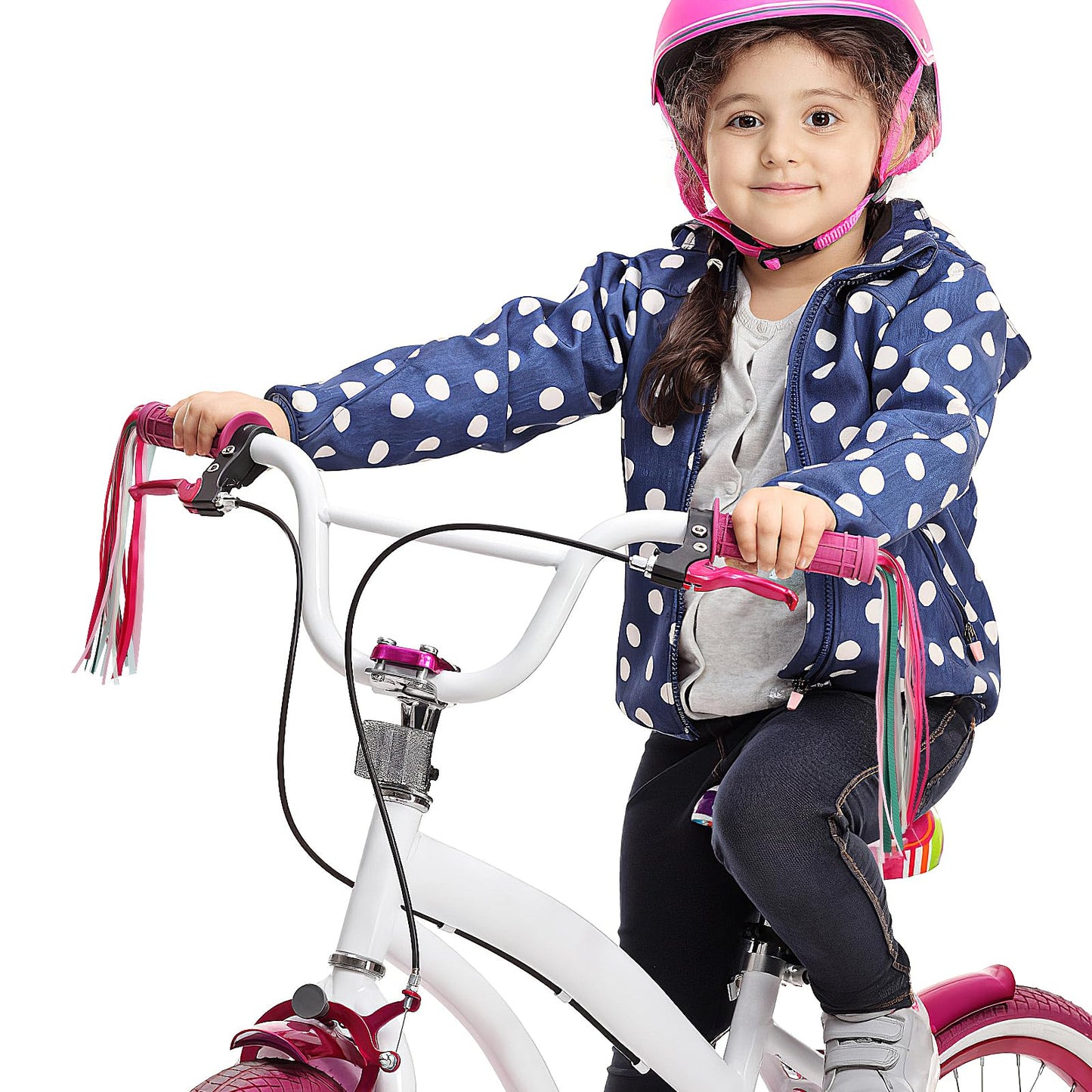 Vorcool 1Pair Bike Handlebar Streamers Bicycle Grips Colorful Polyester Streamers Tassel Ribbons Children Baby Carrier Accessories