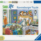 Ravensburger Cat Nap 14966 500-Piece Large Jigsaw Puzzle for mature-themeds | Unique Piece Design | Softclick Technology Ideal Gift for Puzzle Enthusiasts