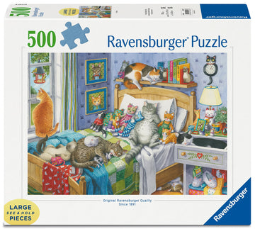 Ravensburger Cat Nap 14966 500-Piece Large Jigsaw Puzzle for mature-themeds | Unique Piece Design | Softclick Technology Ideal Gift for Puzzle Enthusiasts