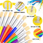 Joyooss Paint Brushes For Kids, 12 Pcs Round/Flat Large Kids Paint Brushes, Easy To Clean & Grip Washable No Shed Hog Bristle To