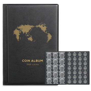 Coin Album For Collectors,340 Pockets Coin Collection Book Holder Display Storage Case,Collecting Sleeves Organizer Supplies For