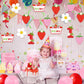 Strawberry Swirls 1st Birthday Decor - Hanging Streamers for Sweet Ones Berry Themed Party Supplies