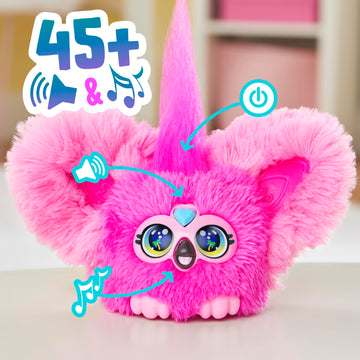 Furby Furblets Flo-Flo Mini Friend, Electronic Plush Toys For Girls & Boys 6+, Pink Flamingo, Speaks Furbish & Plays Music, Seri
