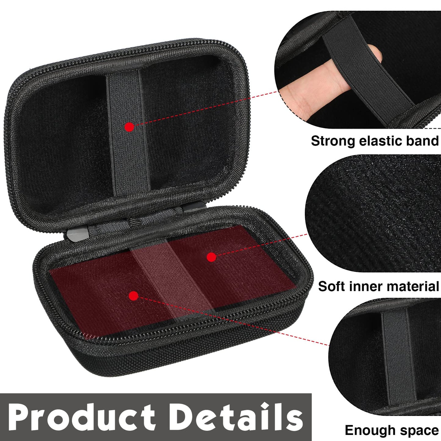 Sanwuta 2 Pcs Playing Card Case Eva Hard Travel Carrying Case For Classic Card Playing Card Box (Not Including Cards)(Small,Blac