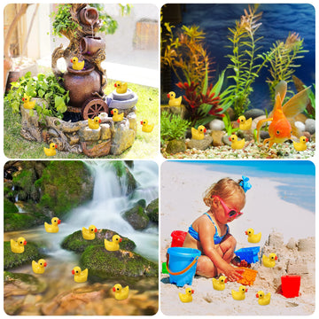 GliSun 200 Pieces Mini Resin Ducks Tiny Duck for Garden Micro Landscape Ornament Dollhouse Prank Christmas Falloween Birthday Pa