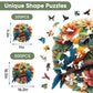 Colorful Parrots 200 Pieces Wooden Jigsaw Puzzles for Adults Unique Irregular Shapes Fun Challenging Birds Puzzles for Kids and