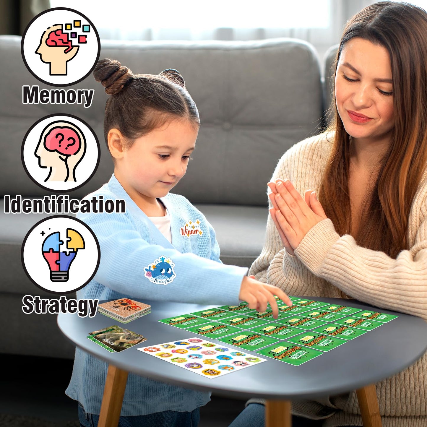 Ytsqler Animal Matching Game For Kids 100Pcs Memory Card Game For Toddlers Preschool Learning Activities Memory Matching Cards Boys Girls Family Board Game