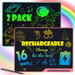 POPERFUN 2 Pack LCD Writing Tablet for Kids, 16 Inch Rechargeable Erasable Doodle Board Colorful Toddler Drawing Pads, Preschool