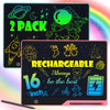 POPERFUN 2 Pack LCD Writing Tablet for Kids, 16 Inch Rechargeable Erasable Doodle Board Colorful Toddler Drawing Pads, Preschool