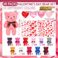 Zonon 144 Pcs Valentine'S Day Mini Stuffed Bear Bulk Bear Toy With Gift Bags Heart Cards 4.72 Inch Plush Stuffed Tiny Bears Vale