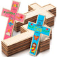 Blueweenly 24 Pcs Unfinished Wooden Crosses for Christian Blank Wooden Craft Crosses 9.06 x 5.91 Inch DIY Valentines Day Easter