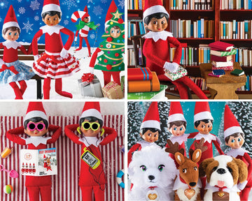Baby Fanatic MasterPieces 4-Pack Jigsaw Puzzle Set - 100 Pieces - Elf on the Shelf - 8"x10" - Team Color - Model 12120
