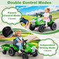 Costzon Ride On Tractor With Trailer, 12V Battery Powered Electric Vehicles With Remote Control, Music & Lights, Kids Tractor Ri