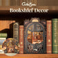 CUTEBEE DIY Miniature Book Nook Kit with LED Light, Colorful Wooden Model for Adults & Teens, Cat's Study, One Size