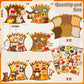 Cy2Side 12 Sets Fall Woodland Animal Scene Sticker Art Craft For Kids, Make A Fall Woodland Scene With Fox Pumpkin Sticker, Diy Autumn Party Games For School Classroom Activities