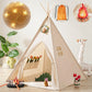 Tiny Land Kids-Teepee-Tent With Lights & Campfire Toy & Carry Case, Natural Cotton Canvas Toddler Tent - Washable Foldable Teepee Tent For Kids Indoor Tent, Outdoor Play Tent For Girls & Boys