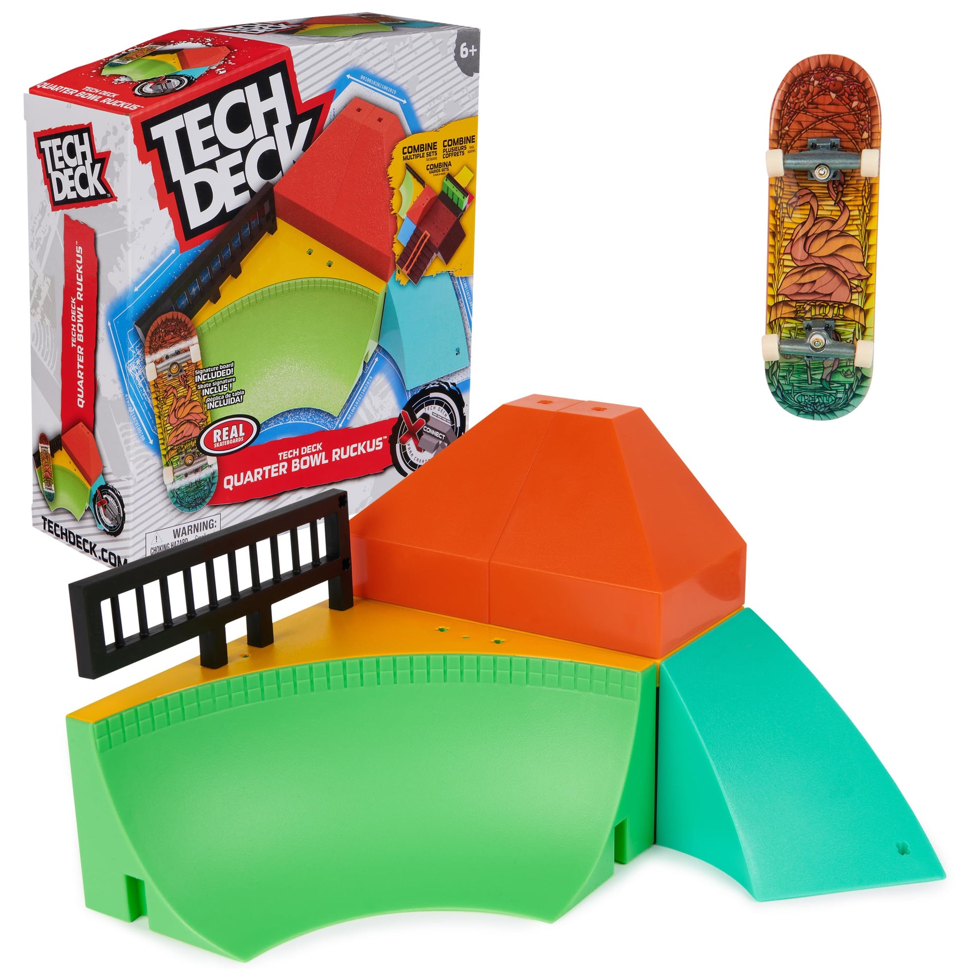 TECH DECK  Quarter Bowl Ruckus X-Connect Park Creator  Customizable and Buildable Ramp Set with limited availability Fingerboard  Kids Toy for Ages 6 and up
