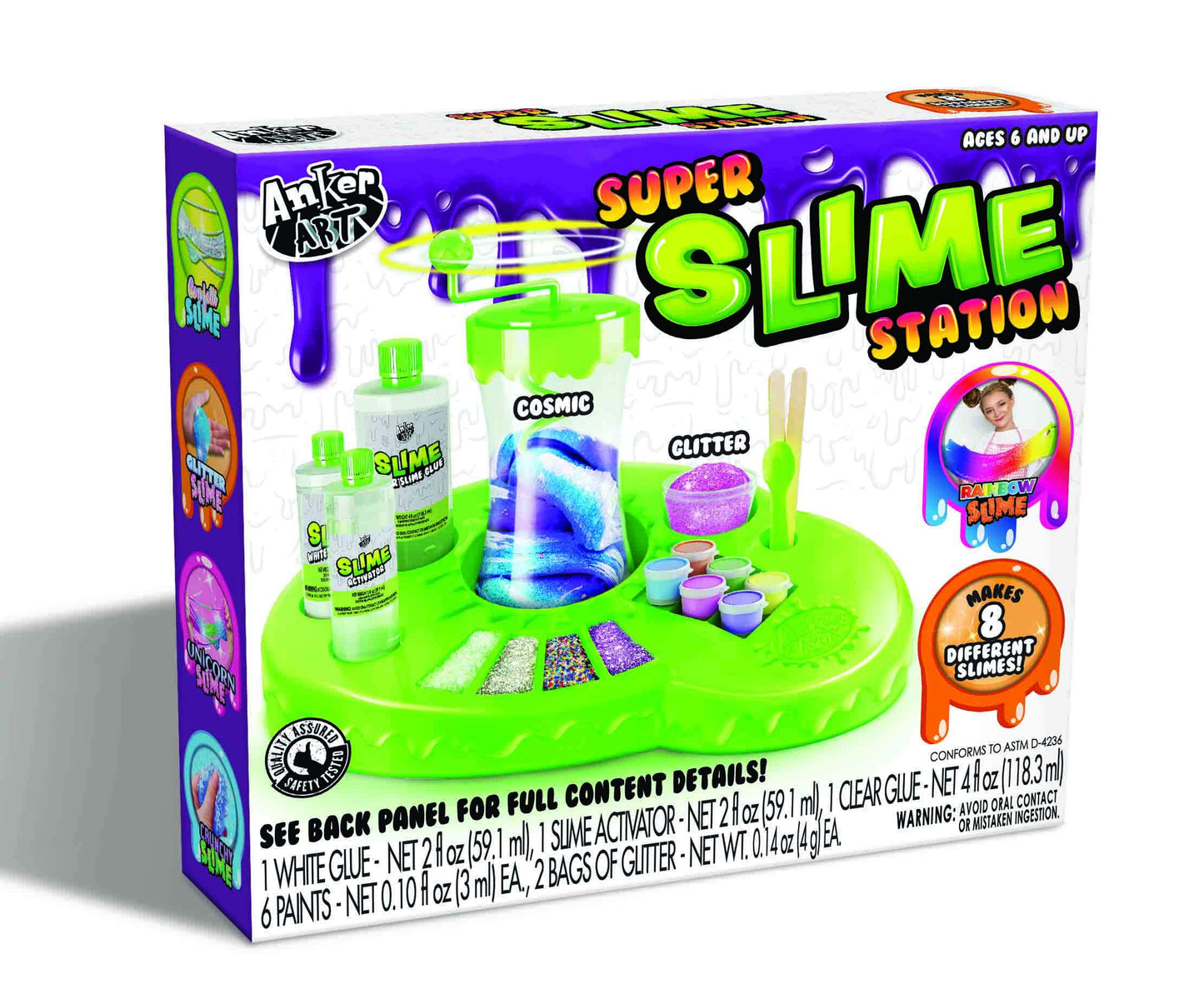 Anker Art Super Slime Station - 8 Different Slimes - Plastic - Rainbow/White