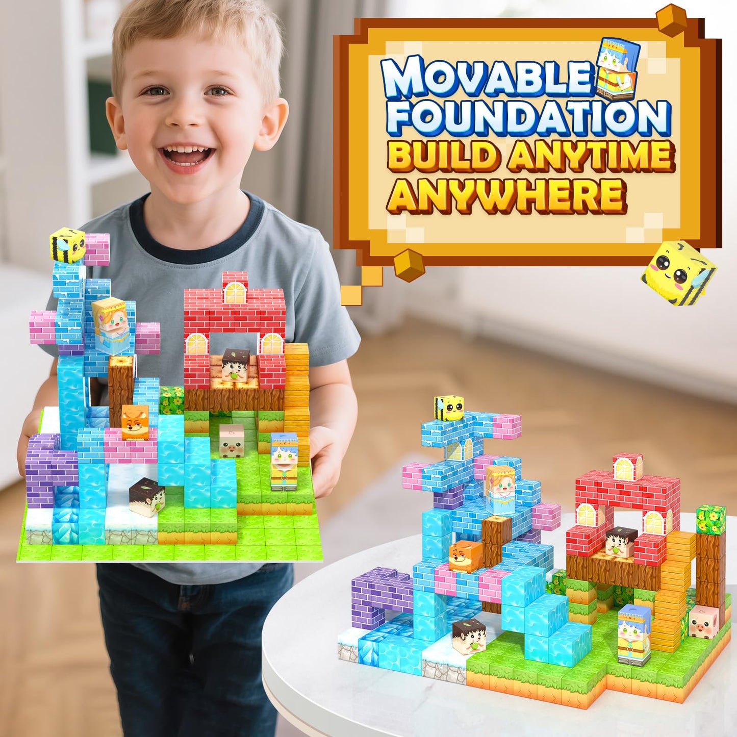 Magnetic Blocks 150PCS Magnet Building Blocks Girls Boys Toys Ages 3-5 6-8 10-12 STEM Building Kids Toys  Build Mine Magnet World Educational Gift for Boys and Girls Ages 3+