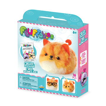 ORB The Factory Fluffables Pumpkin Arts & Crafts, Orange/White/Yellow, 5.75 x 2 x 6