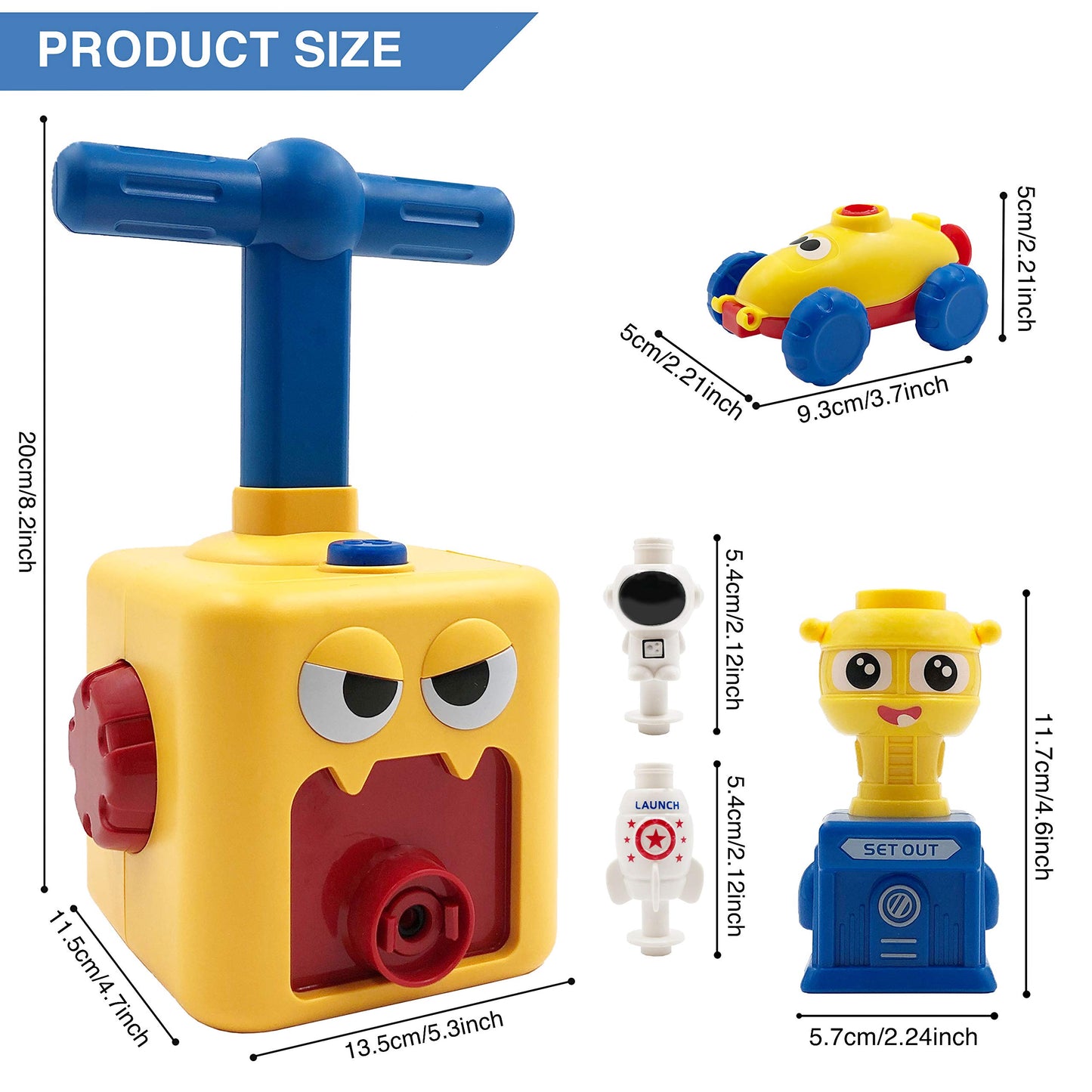 Pathosio Pets Balloon Car Toy Pump Set for Kids - Ideal Holiday Gift Balloon Toy Power Launcher, Balloon Launcher for Kids, Ball