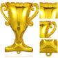 ABOOFAN 5Pcs Gold Foil Balloons Trophy Mylar Balloons for Basketball Football Soccer Anniversary Birthday Party Decor Supplies