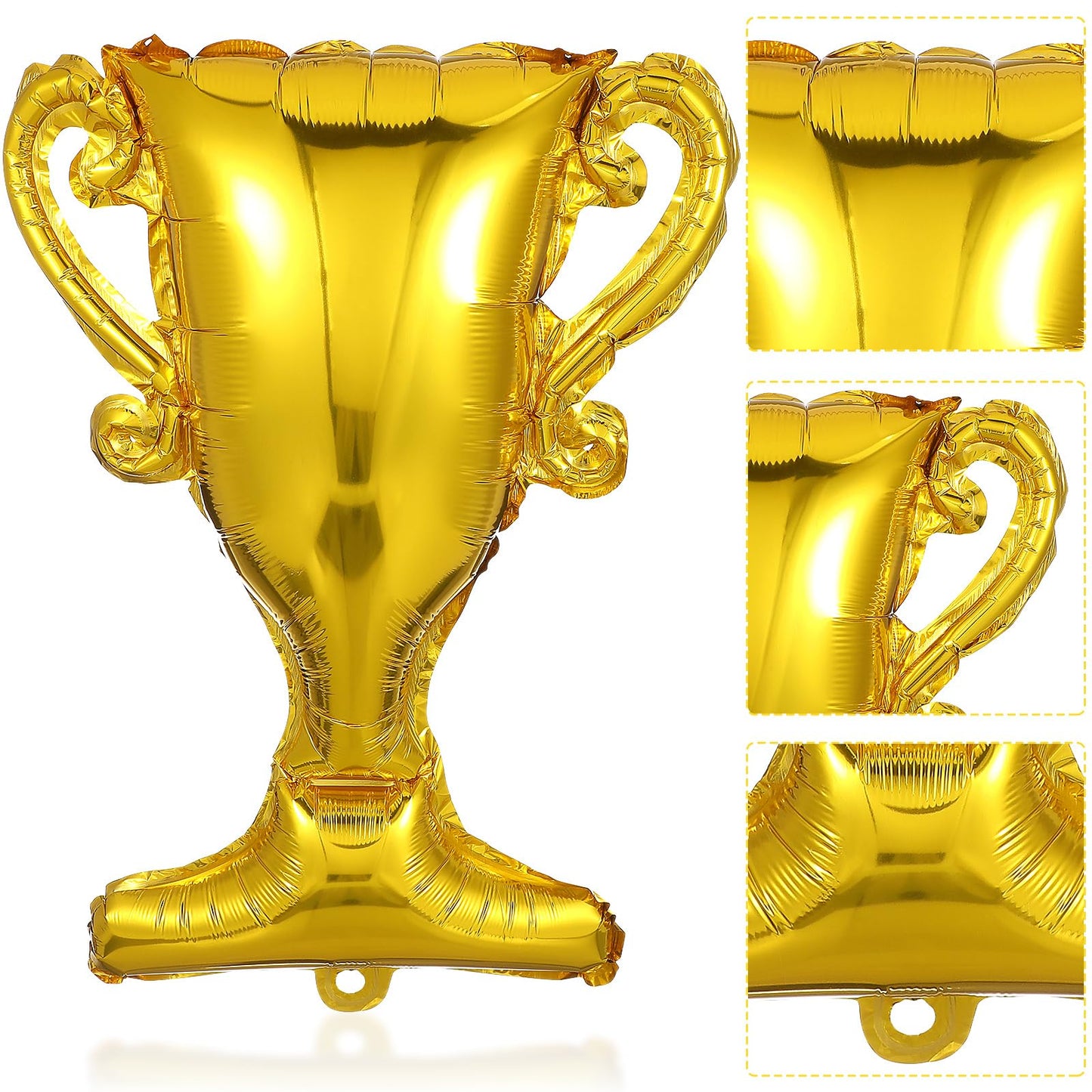 ABOOFAN 5Pcs Gold Foil Balloons Trophy Mylar Balloons for Basketball Football Soccer Anniversary Birthday Party Decor Supplies