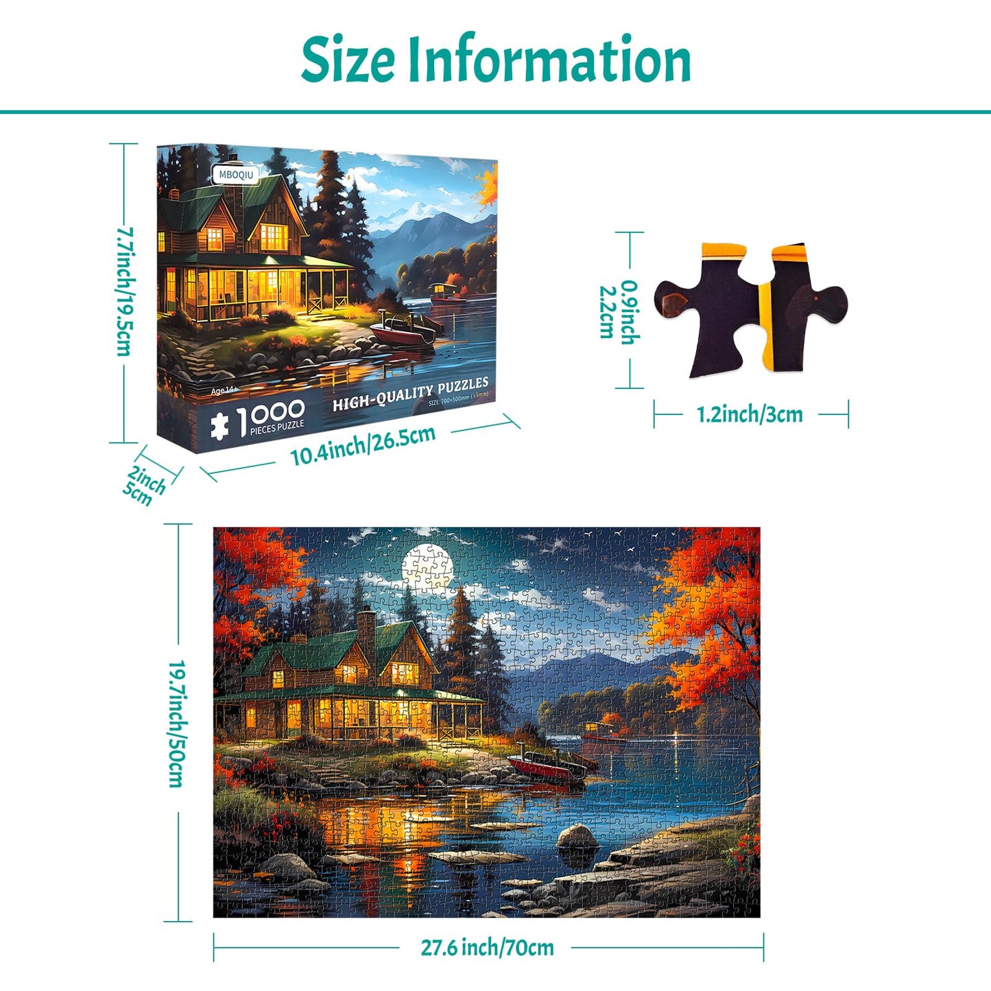1000 Piece Puzzle for mature-themeds Moonlight Cabin Puzzles for mature-themeds 1000 Piece Lake View Painting Jigsaw Puzzles 1000 Pieces Cozy Cabin 1000 Piece Puzzle Silent Night Puzzle 1000 Pieces 1000 Puzzle