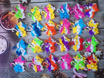 24 Packs Funny Summer Present Unique Mini Monkey Assorted fidgets Bubble Toys for Kids Children Classroom Students Gifts from Te