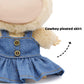 LYBHYQTII Clothes for 17cm Dolls Cute Style Outfit 2 Piece Set Including a Blue Bow and Jeans Skirt - enhanced Handmade Dolls Clothes Accessories - No Doll (Blue)