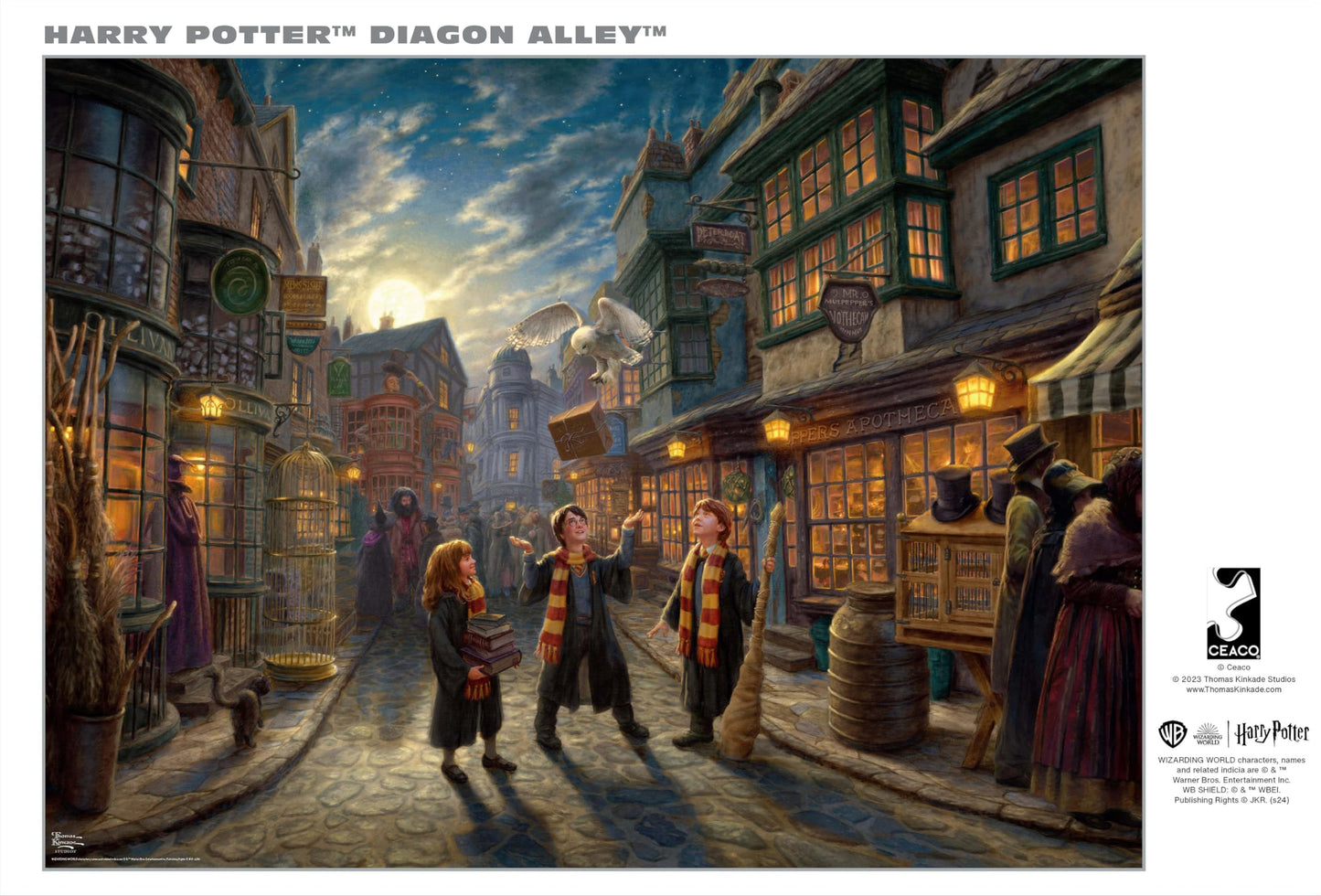 Ceaco - Silver Select - Thomas Kinkade - Harry Potter Diagon Alley - 1000 Piece Jigsaw Puzzle For Adults -Challenging Puzzle Perfect For Game Nights - Size Is 26.75 X 19.75