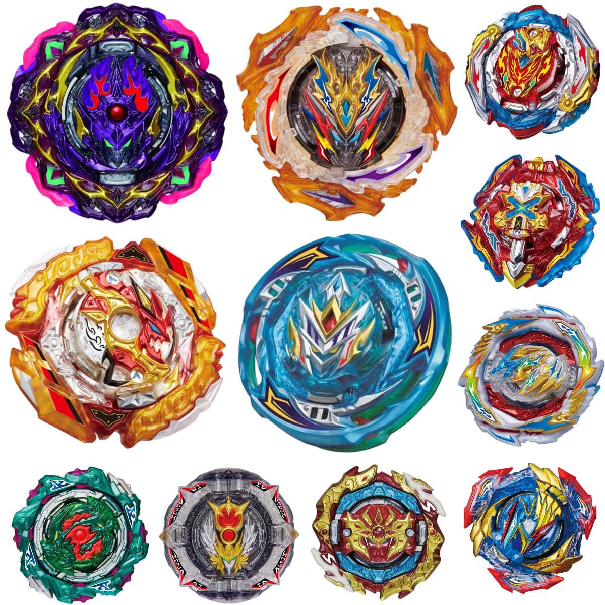 RQFDZM Gyro Boys Kids Gift 11 Top Burst Gyro Toy cutting edge Set Game Barricade Lucifer Burst Spriggan Divine Belial Birthday Party Gift.