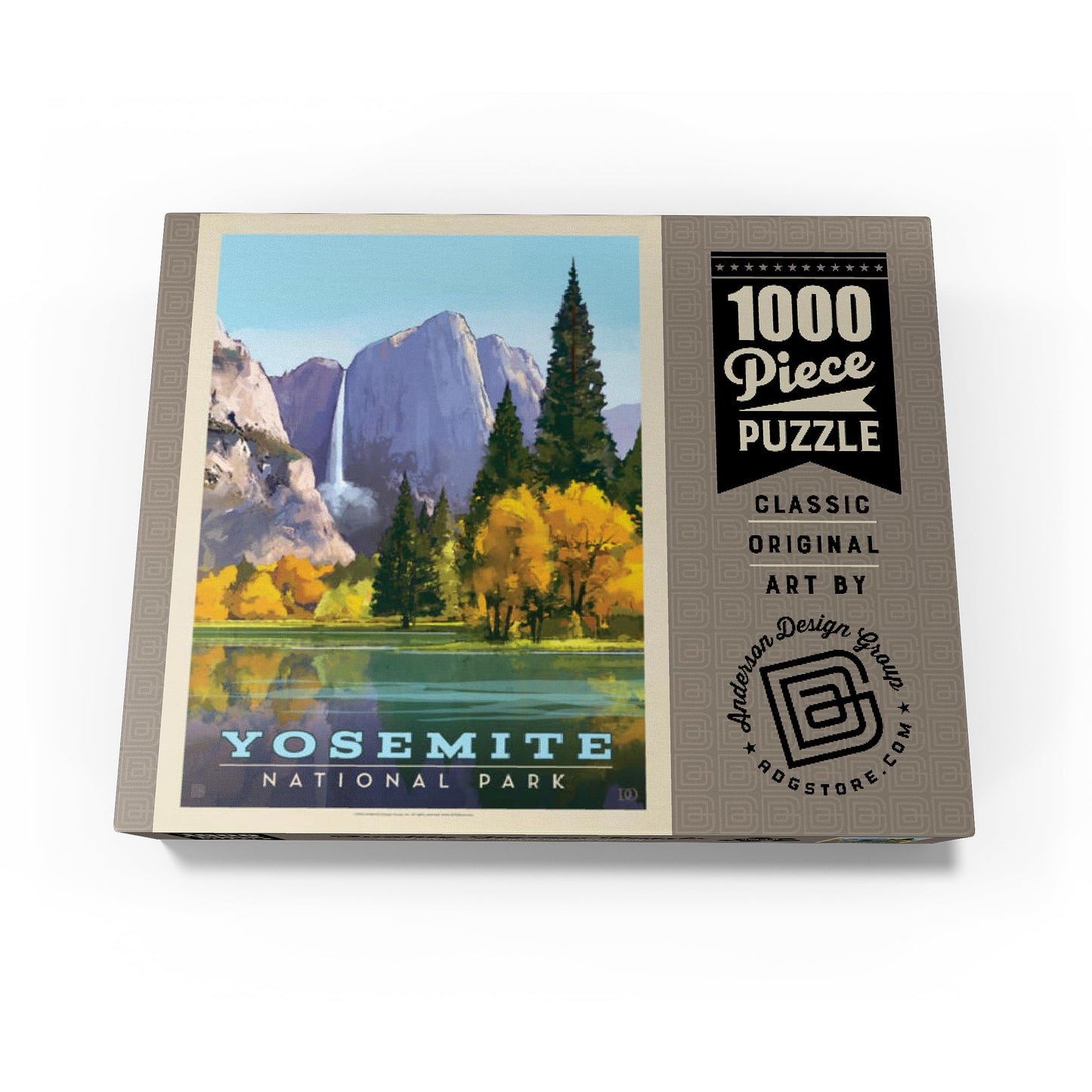MyPuzzle.com Vintage 1000 Piece Jigsaw Puzzle - Yosemite National Park Golden Vista, Colorful Cardboard for Adults
