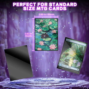 Mtg Card Sleeves 100Ct (Bloomburrow Black Lotus Pool), Matte Art Card Sleeves, Matte Back & Clear Front, 66X92Mm