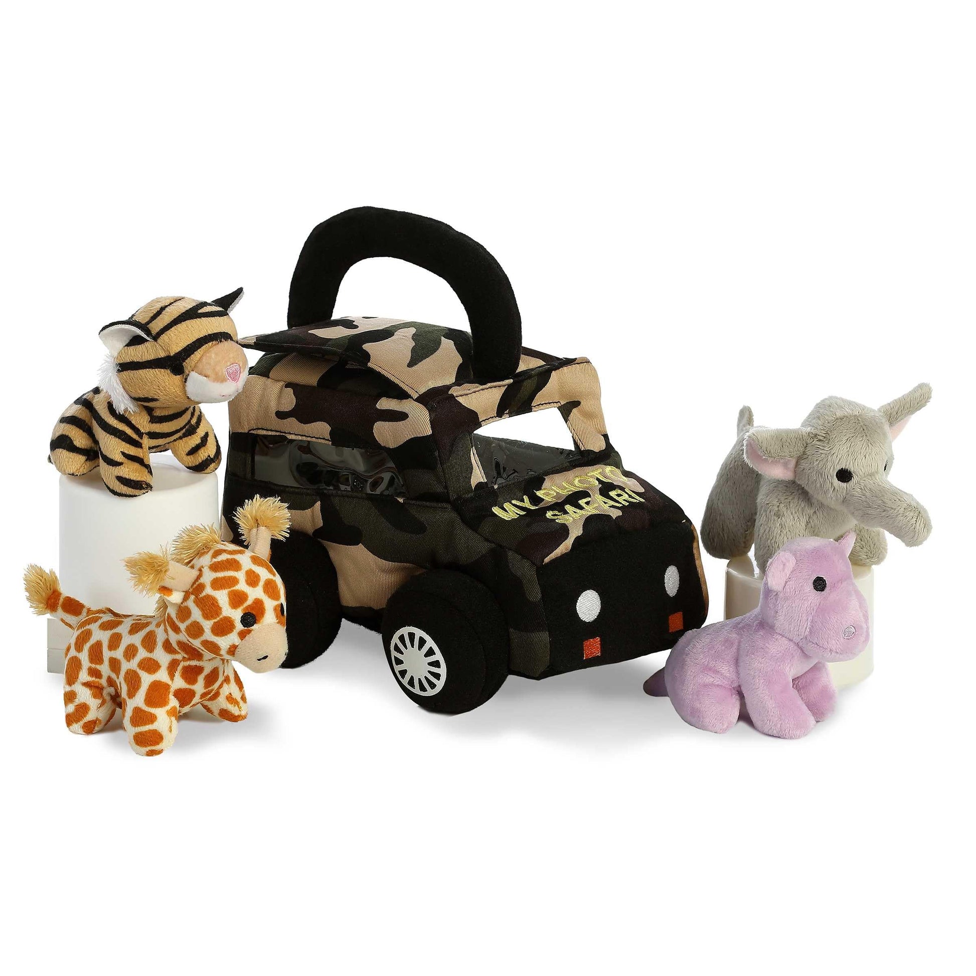 Aurora® Engaging Baby Talk™ My Photo Safari Ii™ Baby Stuffed Animal - Sensory Delight - Interactive Learning - Multicolor 6 Inches