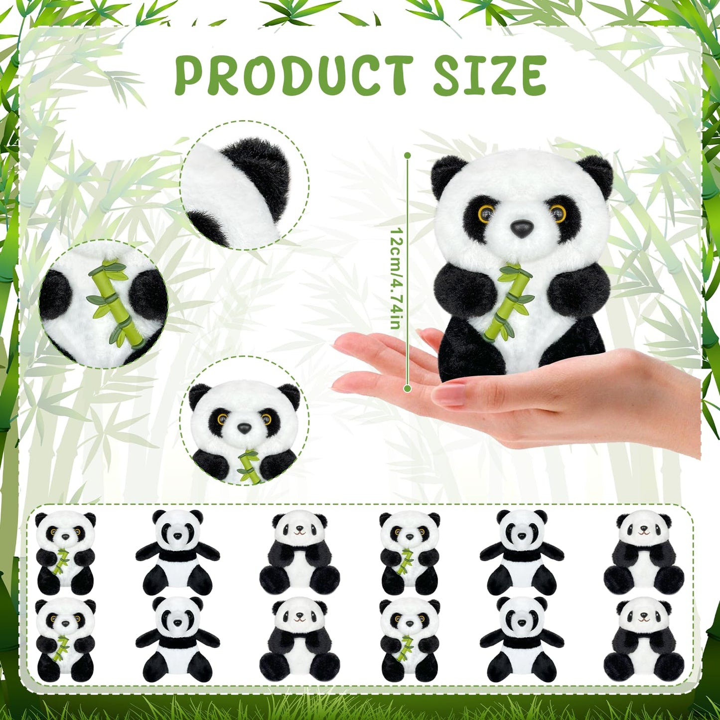 38 Pcs Adopt A Panda Party Favors Include 12 Mini Panda Stuffed Animals 12 Foldable Boxes 12 Adoption Cards 1 Adopt Sign 1 Fence