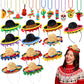 Riceshoot 24 Pcs Mexican Fiesta Party Supplies 12 Sombrero Headbands 12 Cinco de Mayo Necklaces Party Favors for Kids Teens Birt