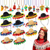 Riceshoot 24 Pcs Mexican Fiesta Party Supplies 12 Sombrero Headbands 12 Cinco de Mayo Necklaces Party Favors for Kids Teens Birt