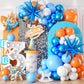 Orange And Blue Balloon Garland Arch Kit,Orange Blue White Balloons With Star Foil Balloons For Birthday Decoration Wedding Baby Shower Engagement Diy Decoration Party Supplies
