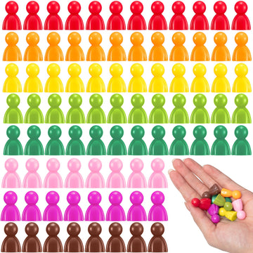 Liliful 200 Pcs Board Game Pieces Plastic Multi-Color Board Game Tokens Ideal For Sorting, Counting, Replacement Pieces, 8 Color