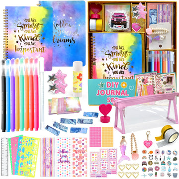 Swanlake DIY Journal Kit for Girls - 150+ Pcs Scrapbook & Scrapbook Supplies Set, Toys for Tween & Teen Girls Ages 8 9 10 11 12 