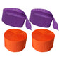 Purple and Orange Crepe Paper Streamers (2 Rolls Each), Made in USA